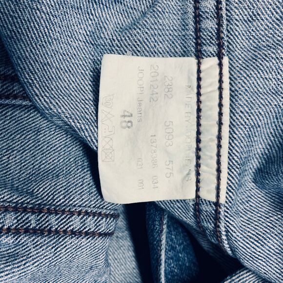 JOOP! Jeans Distressed Brown Washed Grunge Jean Jacket Sz 48 - Picture 6 of 6